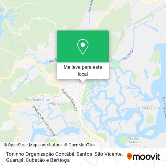 Toninho Organização Contábil mapa