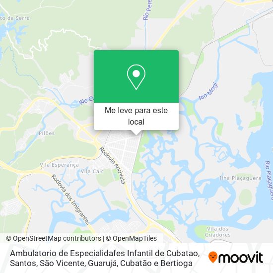 Ambulatorio de Especialidafes Infantil de Cubatao mapa