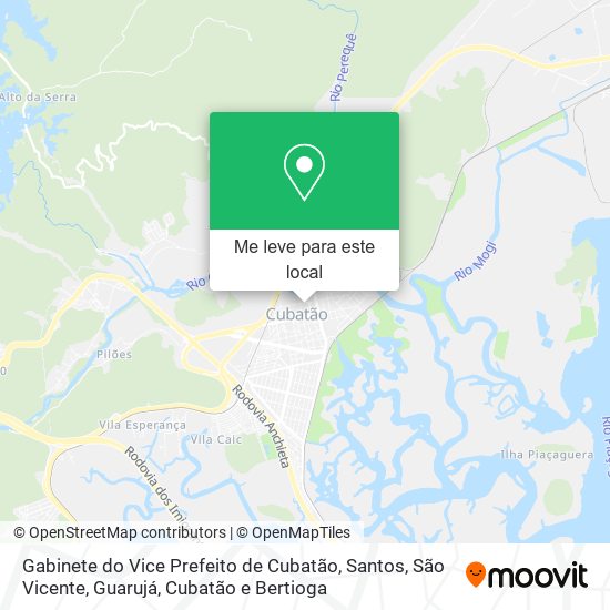 Gabinete do Vice Prefeito de Cubatão mapa