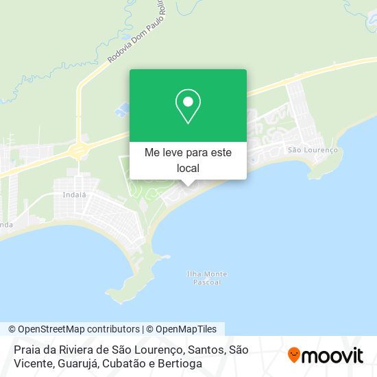 Praia da Riviera de São Lourenço mapa