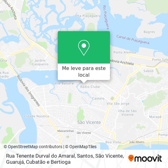 Rua Tenente Durval do Amaral mapa