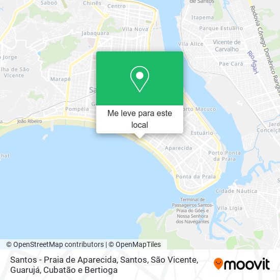 Santos - Praia de Aparecida mapa