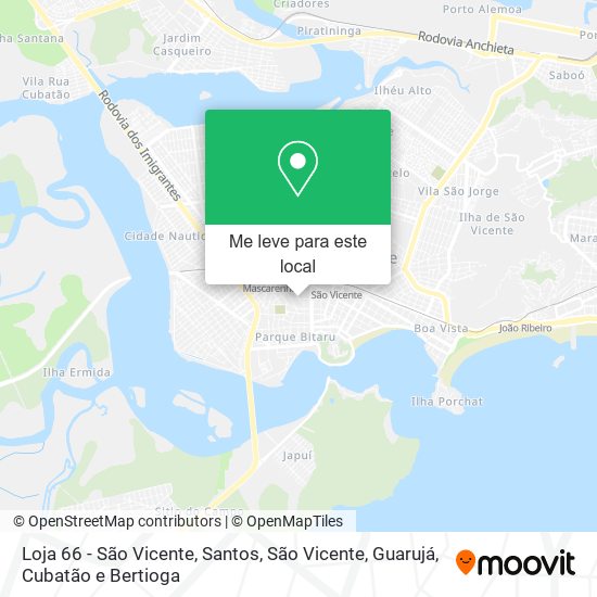 Loja 66 - São Vicente mapa