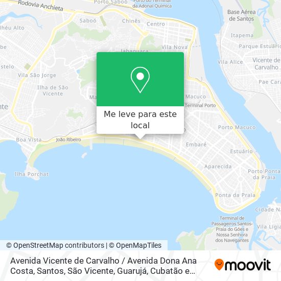 Avenida Vicente de Carvalho / Avenida Dona Ana Costa mapa