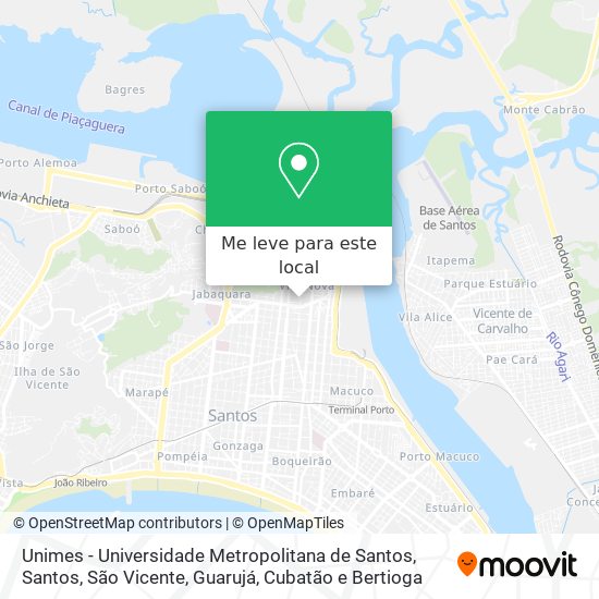 Unimes - Universidade Metropolitana de Santos mapa