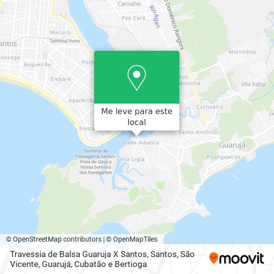 Travessia de Balsa Guaruja X Santos mapa