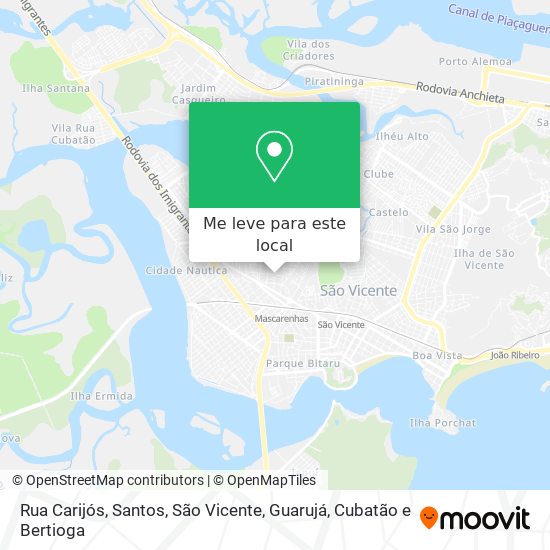 Rua Carijós mapa