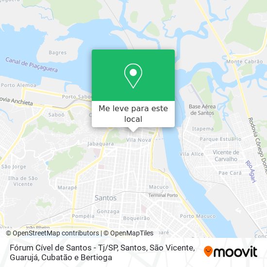 Fórum Cível de Santos - Tj/SP mapa
