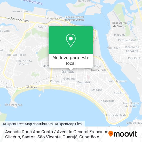 Avenida Dona Ana Costa / Avenida General Francisco Glicério mapa