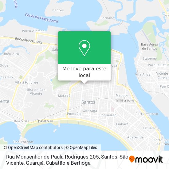 Rua Monsenhor de Paula Rodrigues 205 mapa