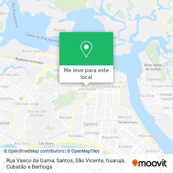 Rua Vasco da Gama mapa