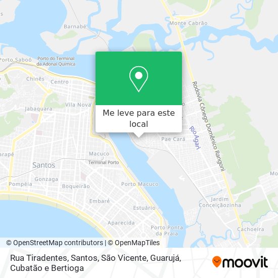 Rua Tiradentes mapa