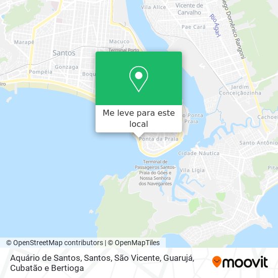 Aquário de Santos mapa