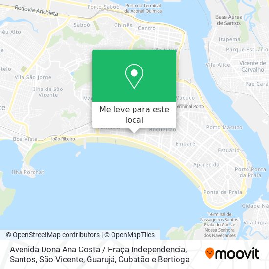Avenida Dona Ana Costa / Praça Independência mapa
