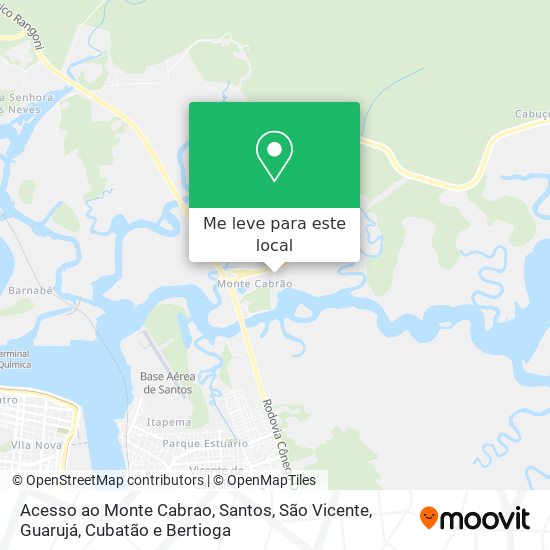 Acesso ao Monte Cabrao mapa