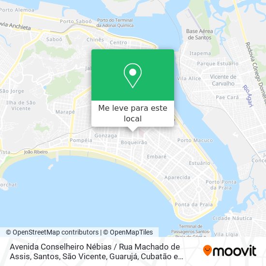 Avenida Conselheiro Nébias / Rua Machado de Assis mapa