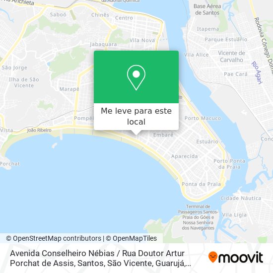 Avenida Conselheiro Nébias / Rua Doutor Artur Porchat de Assis mapa