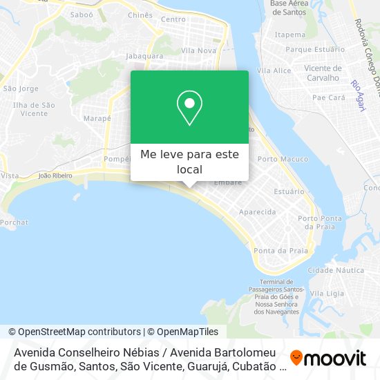 Avenida Conselheiro Nébias / Avenida Bartolomeu de Gusmão mapa