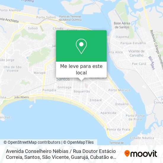 Avenida Conselheiro Nébias / Rua Doutor Estácio Correia mapa