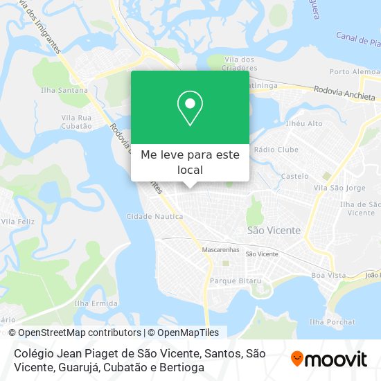 Colégio Jean Piaget de São Vicente mapa