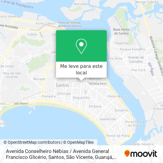 Avenida Conselheiro Nébias / Avenida General Francisco Glicério mapa