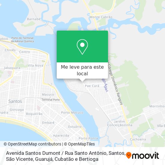 Avenida Santos Dumont / Rua Santo Antônio mapa