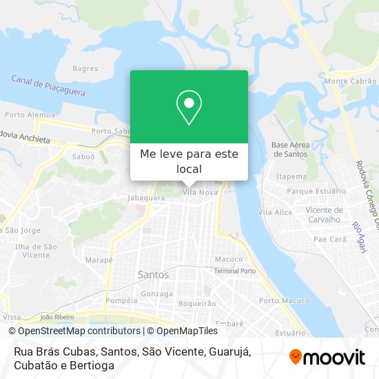 Rua Brás Cubas mapa