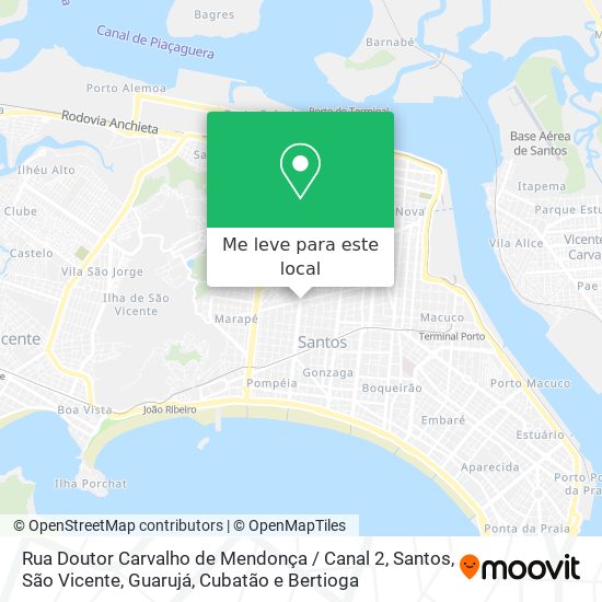 Rua Doutor Carvalho de Mendonça / Canal 2 mapa