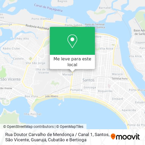 Rua Doutor Carvalho de Mendonça / Canal 1 mapa