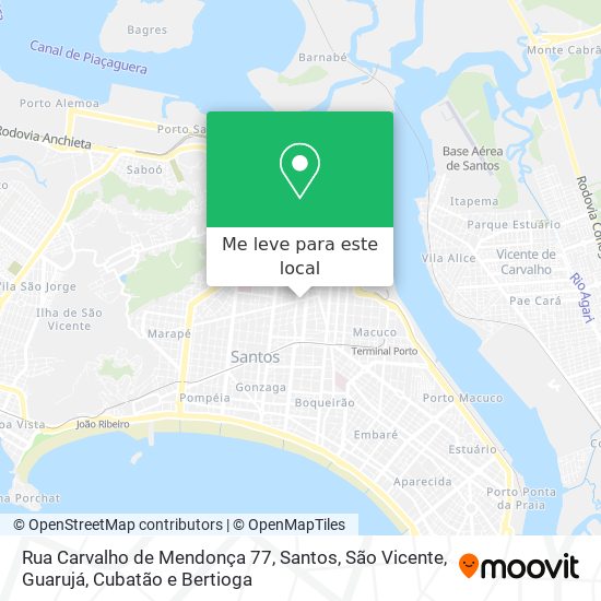 Rua Carvalho de Mendonça 77 mapa