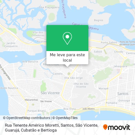 Rua Tenente Américo Moretti mapa