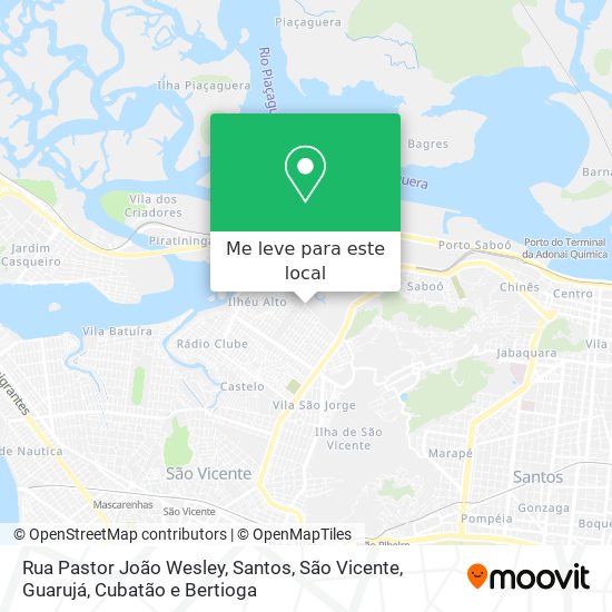 Rua Pastor João Wesley mapa
