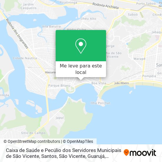 Caixa de Saúde e Pecúlio dos Servidores Municipais de São Vicente mapa