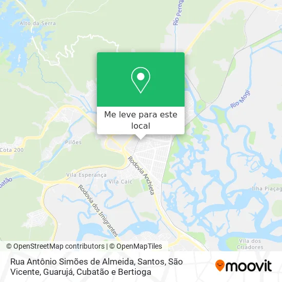 Rua Antônio Simões de Almeida mapa