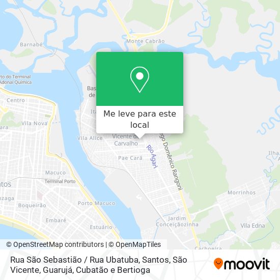 Rua São Sebastião / Rua Ubatuba mapa