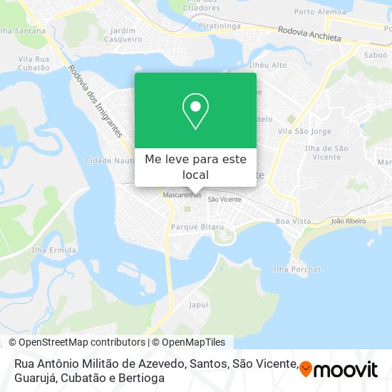 Rua Antônio Militão de Azevedo mapa