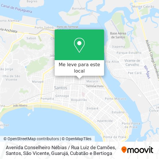 Avenida Conselheiro Nébias / Rua Luiz de Camões mapa