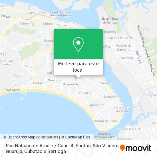 Rua Nabuco de Araújo / Canal 4 mapa
