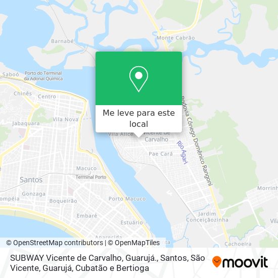 SUBWAY Vicente de Carvalho, Guarujá. mapa