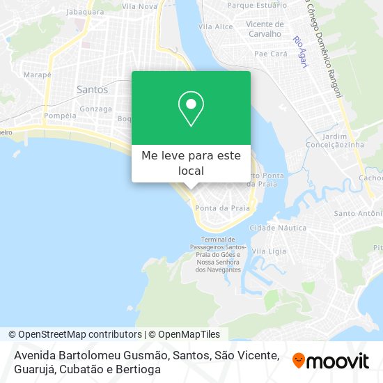 Avenida Bartolomeu Gusmão mapa