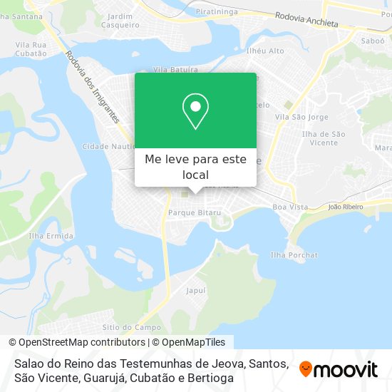 Salao do Reino das Testemunhas de Jeova mapa