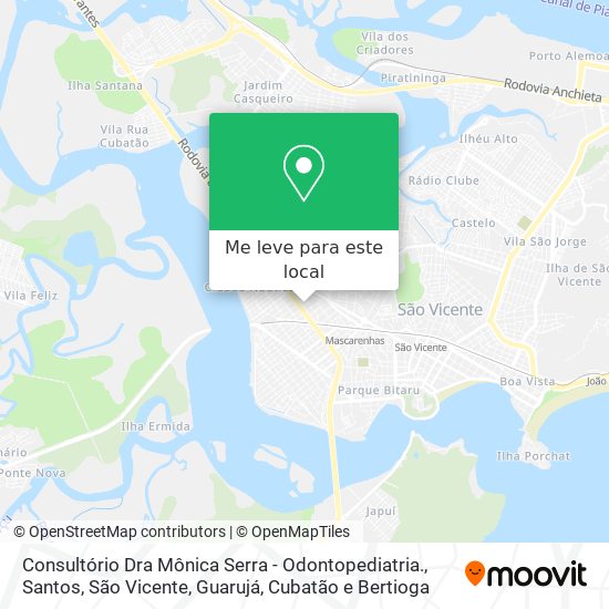 Consultório Dra Mônica Serra - Odontopediatria. mapa