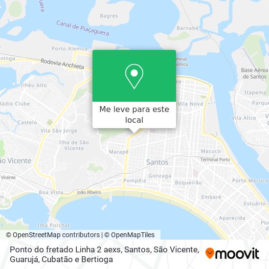 Ponto do fretado Linha 2 aexs mapa