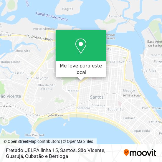 Fretado UELPA linha 15 mapa