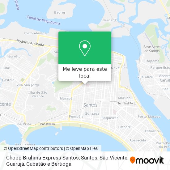 Chopp Brahma Express Santos mapa
