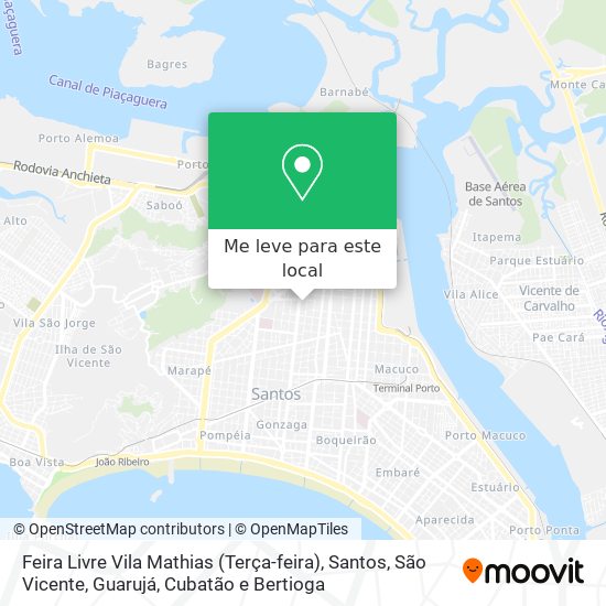 Feira Livre Vila Mathias (Terça-feira) mapa