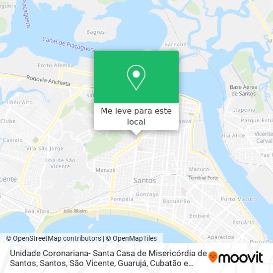 Unidade Coronariana- Santa Casa de Misericórdia de Santos mapa