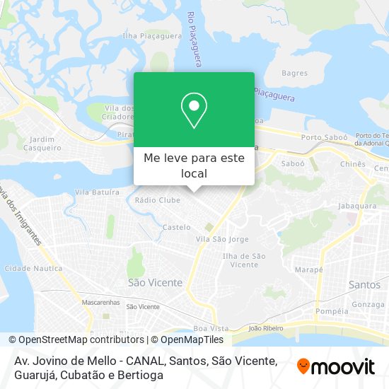 Av. Jovino de Mello - CANAL mapa