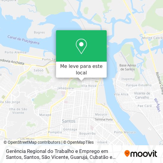 Gerência Regional do Trabalho e Emprego em Santos mapa