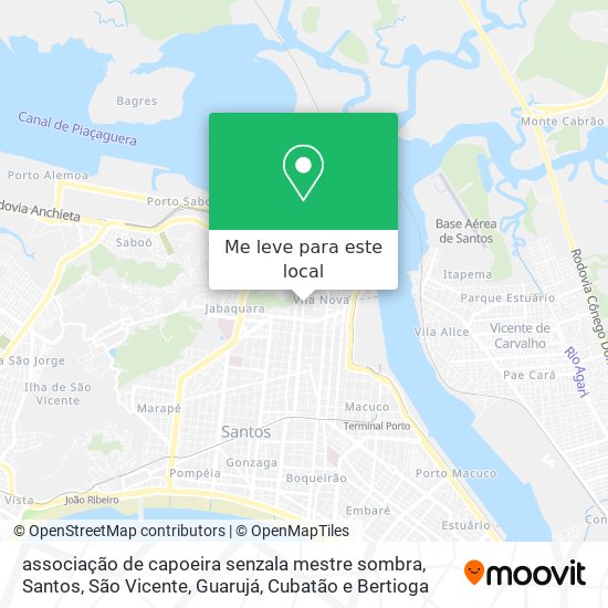 associação de capoeira senzala mestre sombra mapa